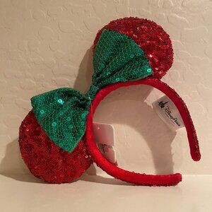 Green Sequin Bow Minnie Mouse Ears Headband